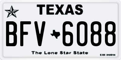 TX license plate BFV6088