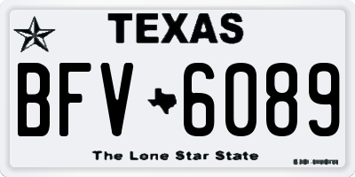 TX license plate BFV6089