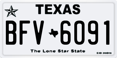 TX license plate BFV6091