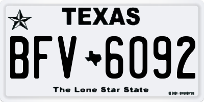 TX license plate BFV6092