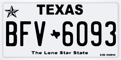 TX license plate BFV6093