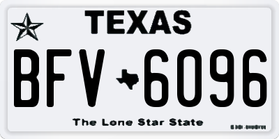 TX license plate BFV6096