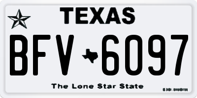 TX license plate BFV6097