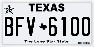 TX license plate BFV6100