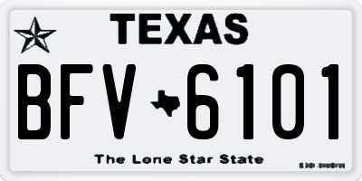 TX license plate BFV6101