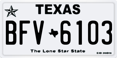 TX license plate BFV6103