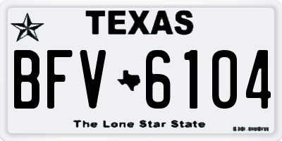 TX license plate BFV6104