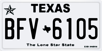 TX license plate BFV6105