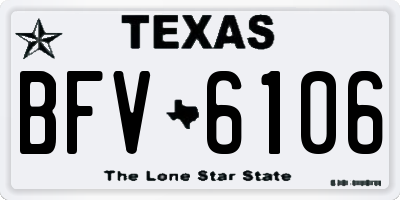 TX license plate BFV6106