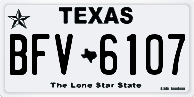 TX license plate BFV6107