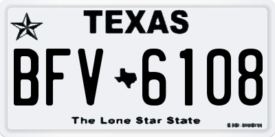 TX license plate BFV6108