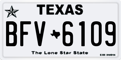 TX license plate BFV6109