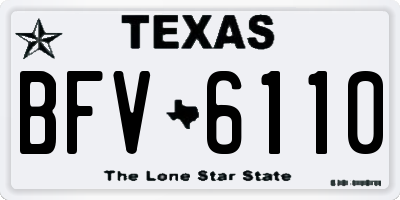 TX license plate BFV6110