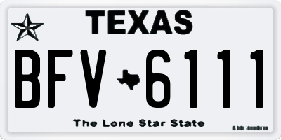 TX license plate BFV6111