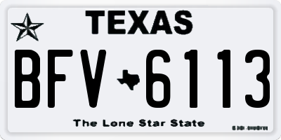TX license plate BFV6113