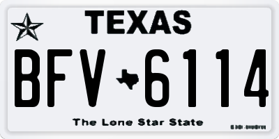 TX license plate BFV6114