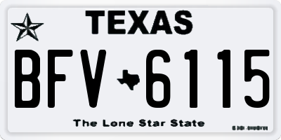 TX license plate BFV6115