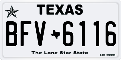 TX license plate BFV6116