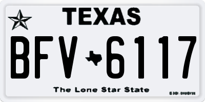 TX license plate BFV6117