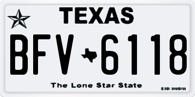 TX license plate BFV6118