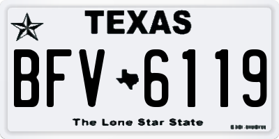 TX license plate BFV6119
