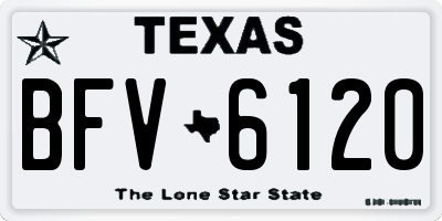 TX license plate BFV6120