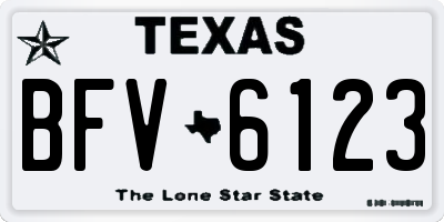 TX license plate BFV6123