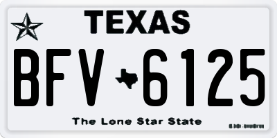 TX license plate BFV6125