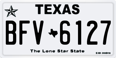 TX license plate BFV6127