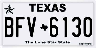 TX license plate BFV6130