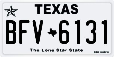 TX license plate BFV6131