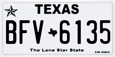 TX license plate BFV6135