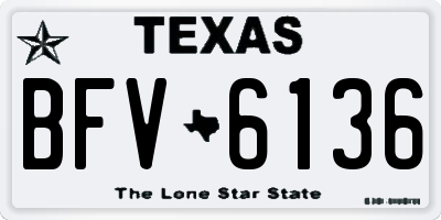 TX license plate BFV6136