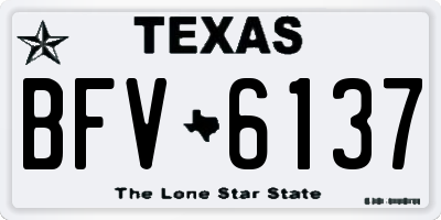 TX license plate BFV6137