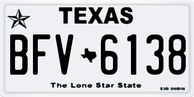 TX license plate BFV6138