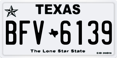 TX license plate BFV6139