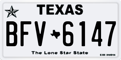 TX license plate BFV6147