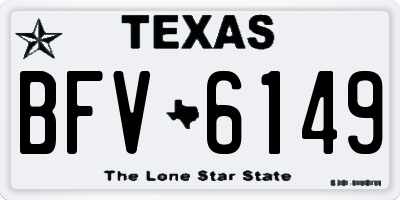 TX license plate BFV6149