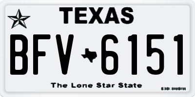 TX license plate BFV6151