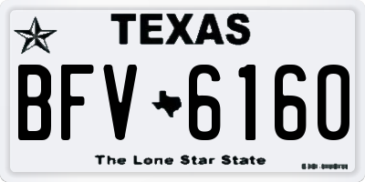 TX license plate BFV6160