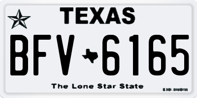 TX license plate BFV6165