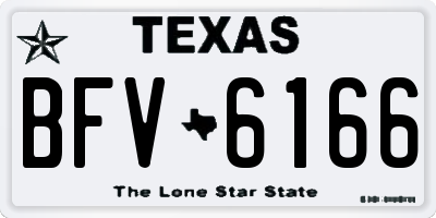 TX license plate BFV6166