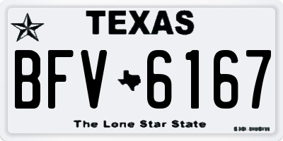 TX license plate BFV6167