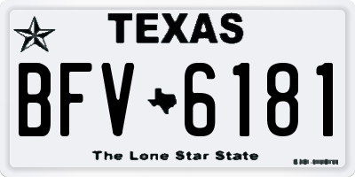 TX license plate BFV6181
