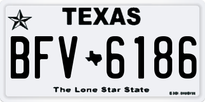 TX license plate BFV6186