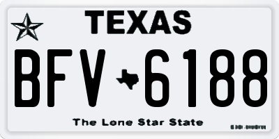 TX license plate BFV6188