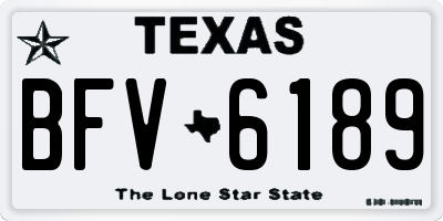 TX license plate BFV6189