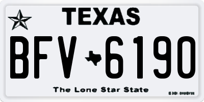 TX license plate BFV6190