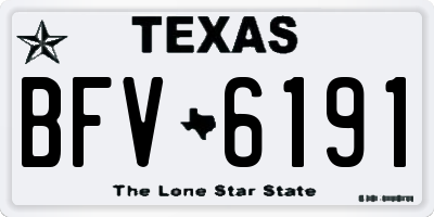 TX license plate BFV6191