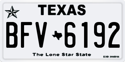 TX license plate BFV6192